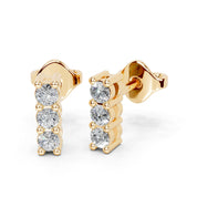 Drop Round cut 0.27 Cttw Lab Grown Diamond Earrings