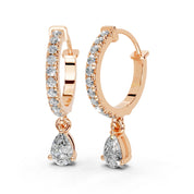 Fancy Hoop with pear cut 0.93 cttw Lab Grown Diamond Earrings