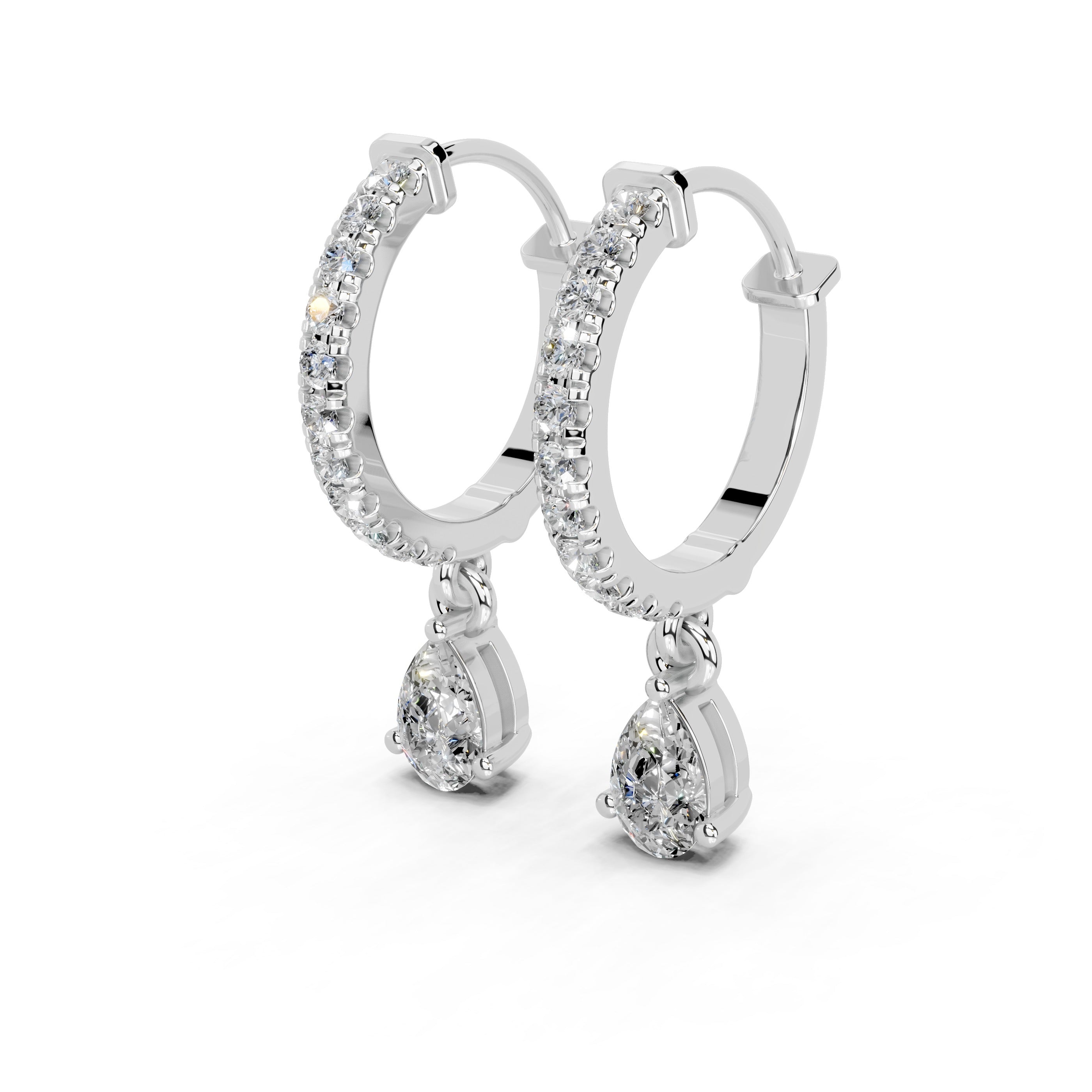 Fancy Hoop with pear cut 0.93 cttw Lab Grown Diamond Earrings