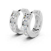 Huggies with round diamonds 0.14 cttw lab grown diamond earrings