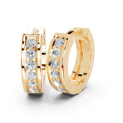 Huggies with round diamonds 0.14 cttw lab grown diamond earrings