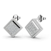 Square Style round cut 0.22 Cttw Lab Grown Diamond Studs