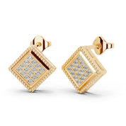 Square Style round cut 0.22 Cttw Lab Grown Diamond Studs