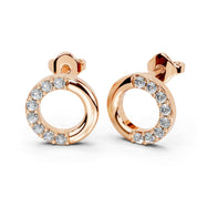 Open Circle pave Round Cut 0.29 Cttw Lab Grown Diamond Earrings