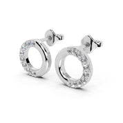 Open Circle pave Round Cut 0.29 Cttw Lab Grown Diamond Earrings