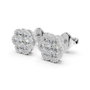 Flower Style round cut 0.70 Cttw Round Lab Grown Diamond Studs