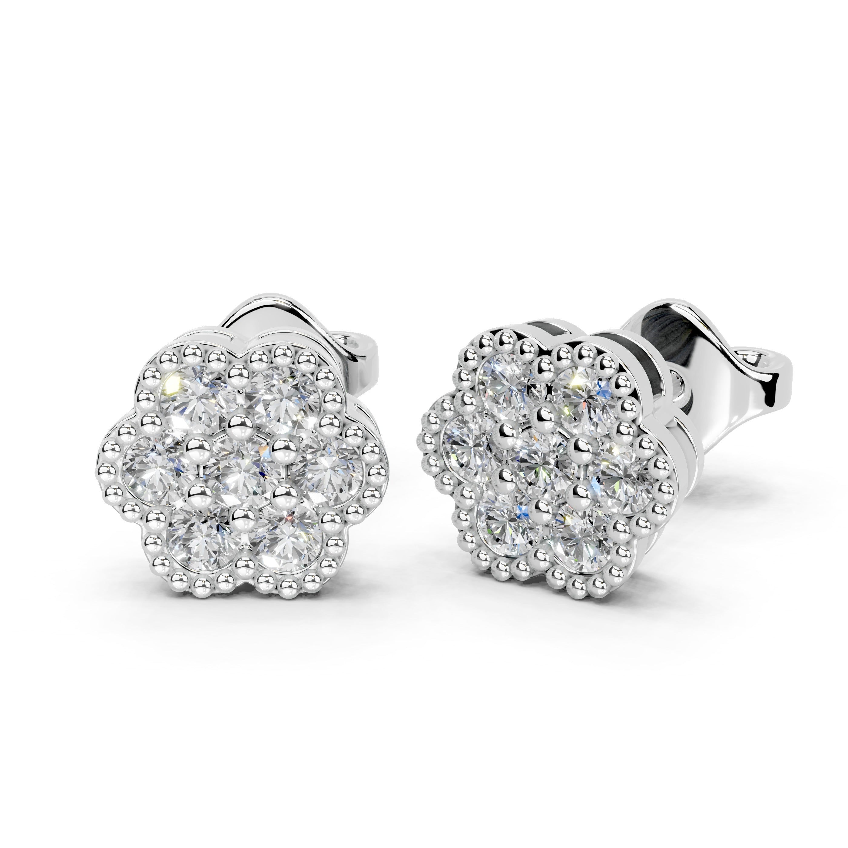 Flower Style round cut 0.70 Cttw Round Lab Grown Diamond Studs