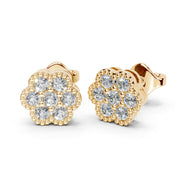 Flower Style round cut 0.70 Cttw Round Lab Grown Diamond Studs