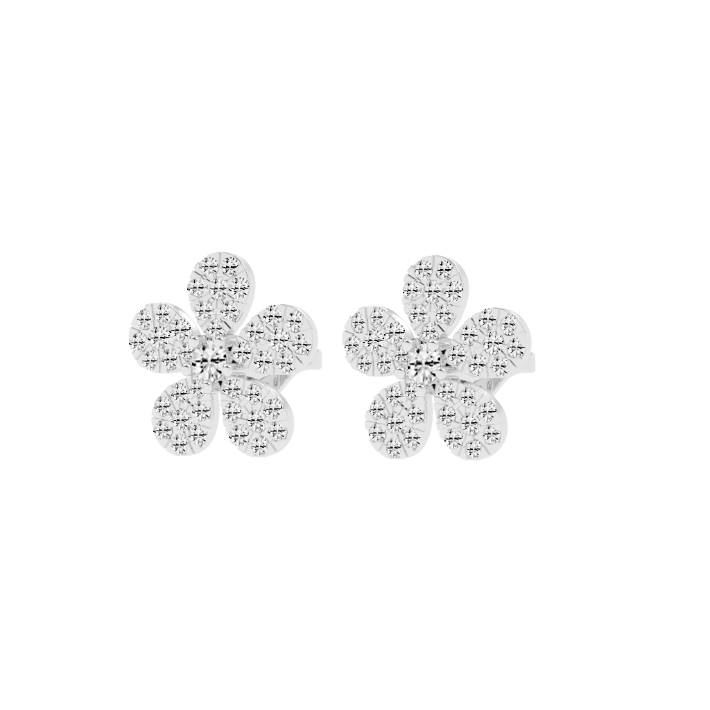 Flower Style round cut 1.38 Cttw Round Lab Grown Diamond Studs