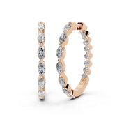 Hoop With Marquise and Round Diamonds 1.28 Cttw Lab Grown Diamond Studs