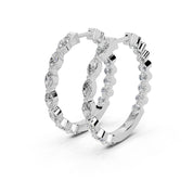 Hoop With Marquise and Round Diamonds 1.28 Cttw Lab Grown Diamond Studs