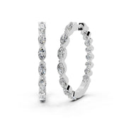 Hoop With Marquise and Round Diamonds 1.28 Cttw Lab Grown Diamond Studs