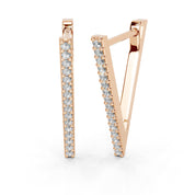 V style Hoop 1.12 cttw Lab Grown Diamond Earrings