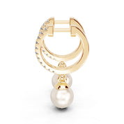 Fancy Hoop with pearl 0.17 cttw Lab Grown Diamond Earrings