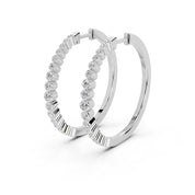 Fancy Hoop Round Cut 0.37 cttw Lab Grown Diamond Earrings