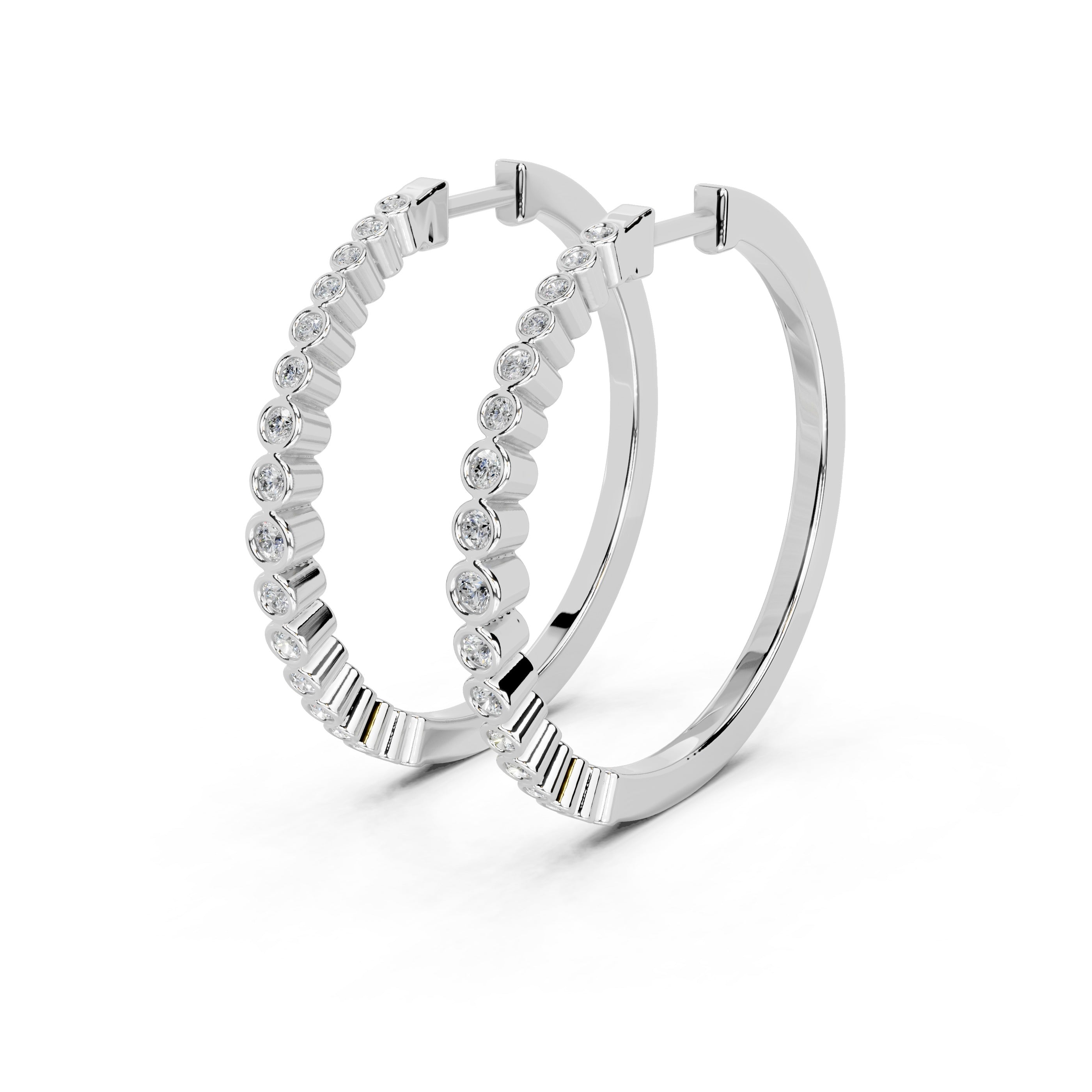 Fancy Hoop Round Cut 0.37 cttw Lab Grown Diamond Earrings