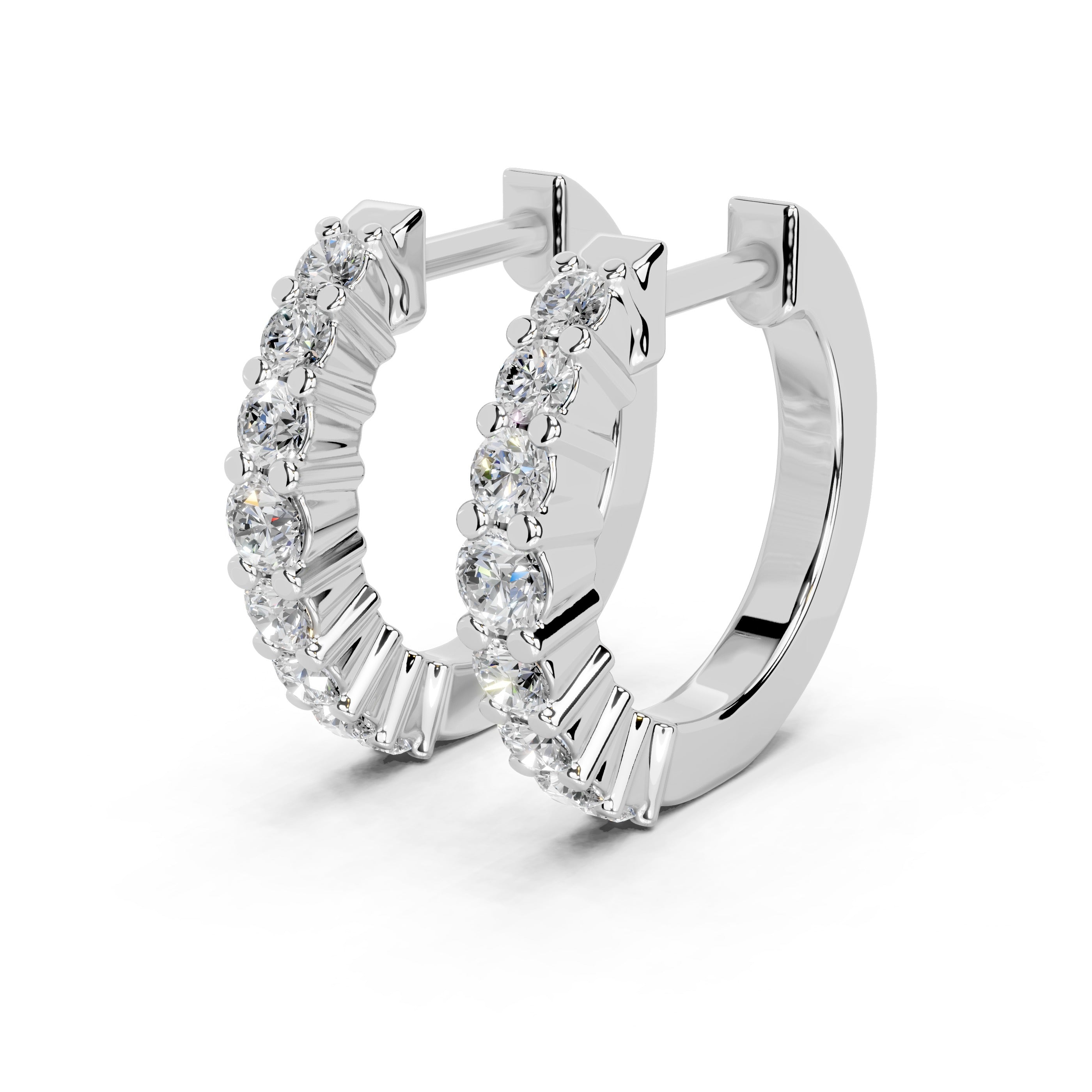 Hoop Round Cut 0.3 Cttw Lab Grown Diamond Earrings