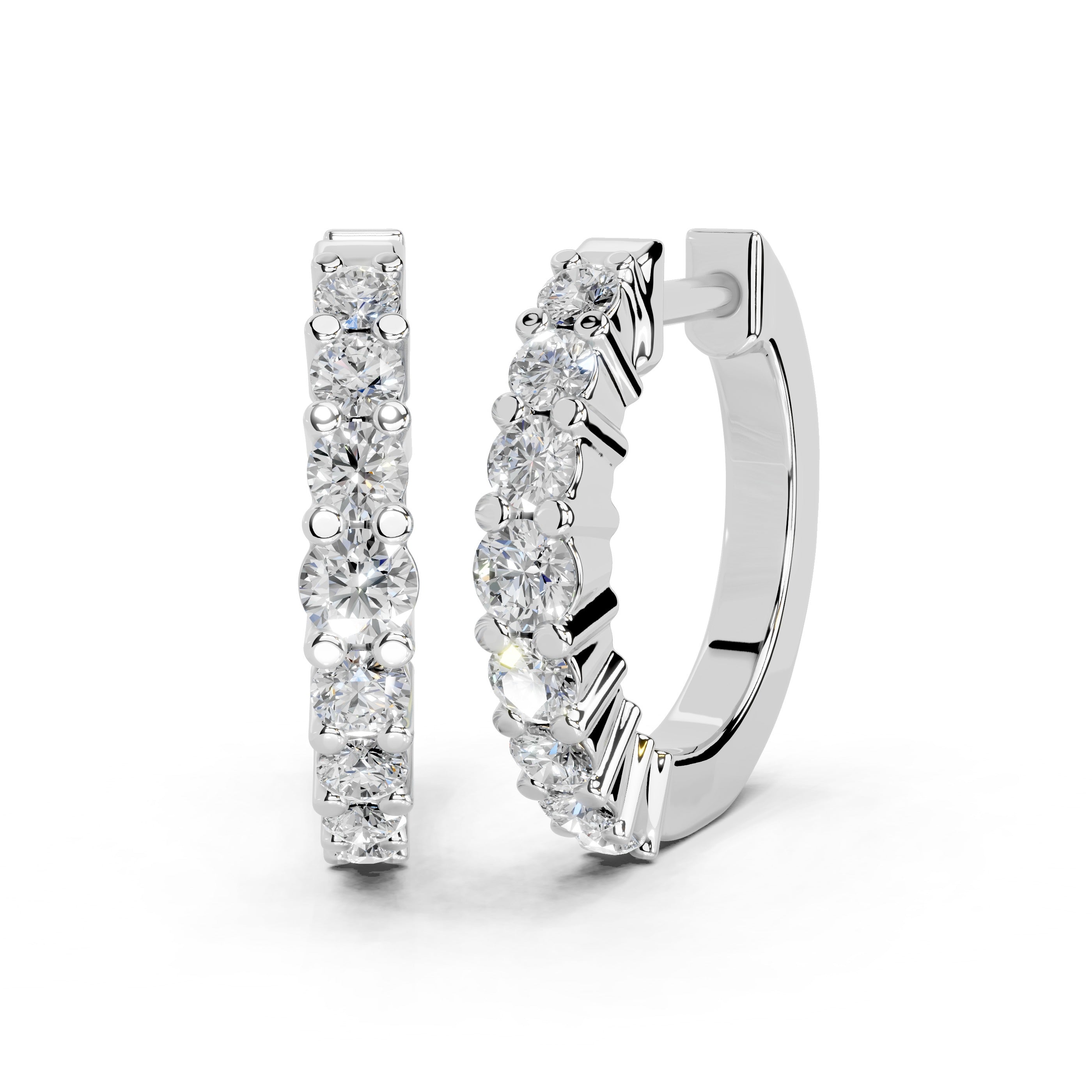 Hoop Round Cut 0.3 Cttw Lab Grown Diamond Earrings