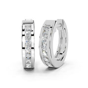 Hoop Round Cut 0.14 Cttw Lab Grown Diamond Earrings