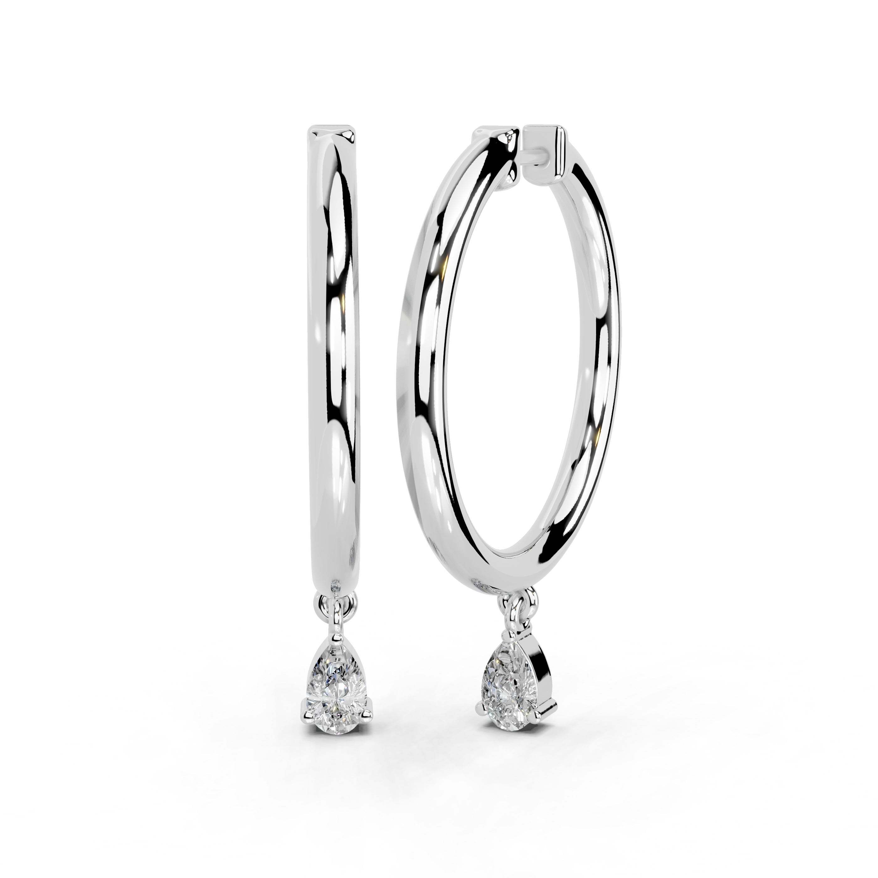 Fancy Hoop Pear Cut 0.33 Cttw Lab Grown Diamond Earrings