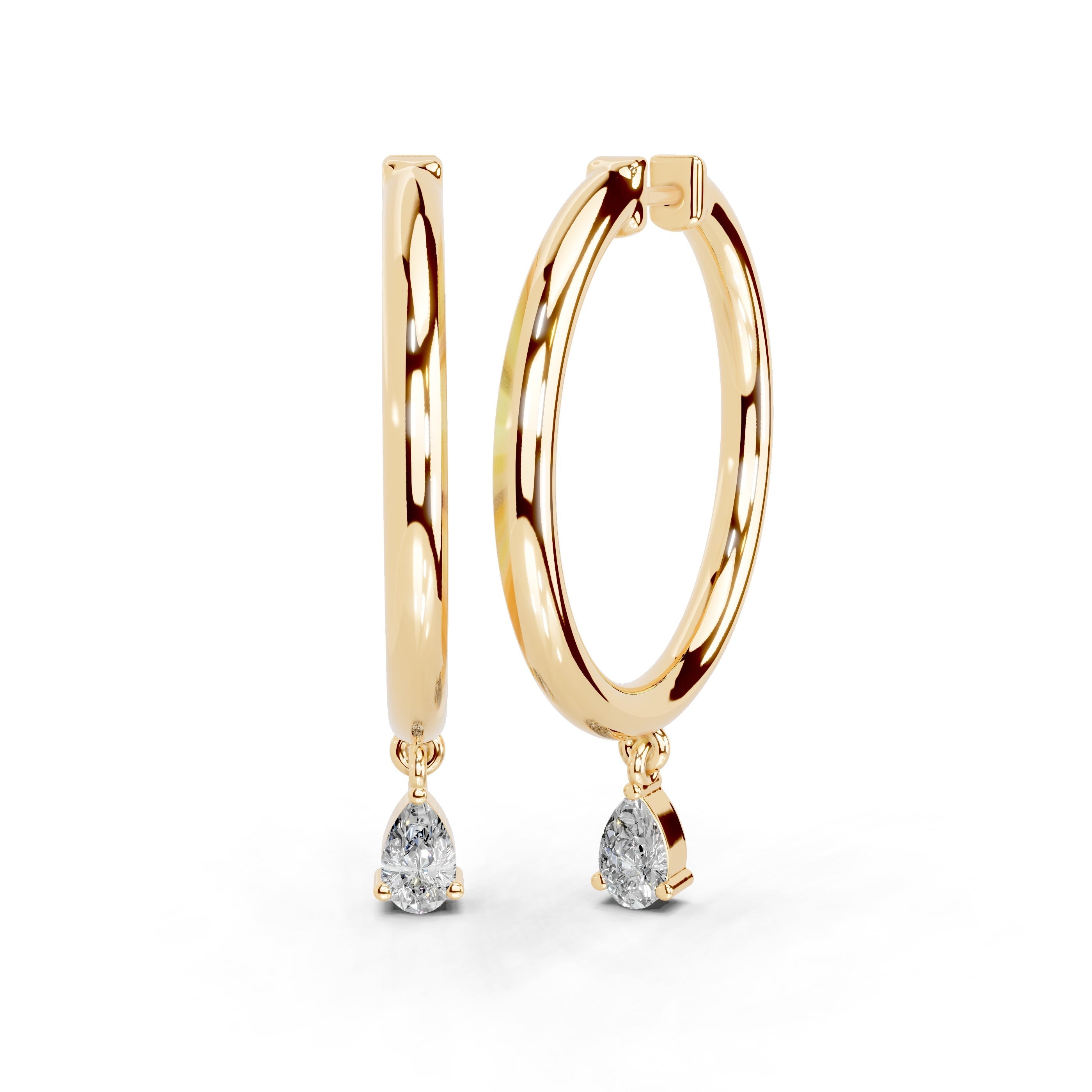 Fancy Hoop Pear Cut 0.33 Cttw Lab Grown Diamond Earrings