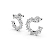 Hoop Earring Baguette And Round Cut 0.75 Cttw Lab Grown Diamond Earrings