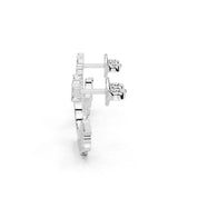 Hoop Earring Baguette And Round Cut 0.75 Cttw Lab Grown Diamond Earrings