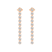 Long Drop Round Cut 2.02 Cttw Lab Grown Diamond Earrings