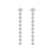 Long Drop Round Cut 2.02 Cttw Lab Grown Diamond Earrings