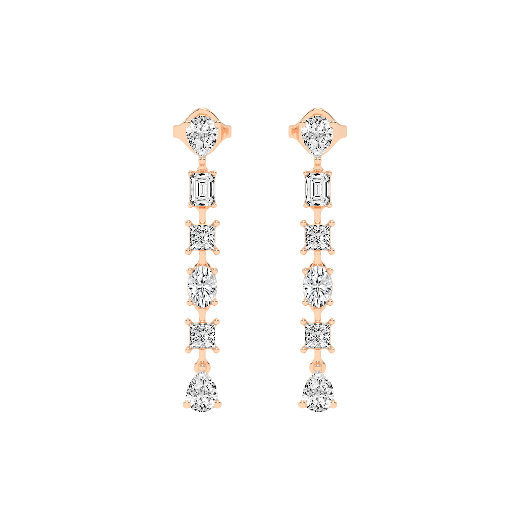 Long Drop Multishape 2.14 Cttw Lab Grown Diamond Earrings