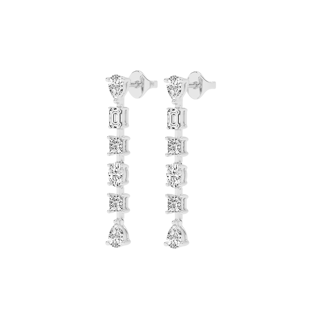 Long Drop Multishape 2.14 Cttw Lab Grown Diamond Earrings