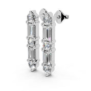 Pendiente de barra Pendientes de diamantes cultivados en laboratorio de 1,4 ct de talla redonda y baguette