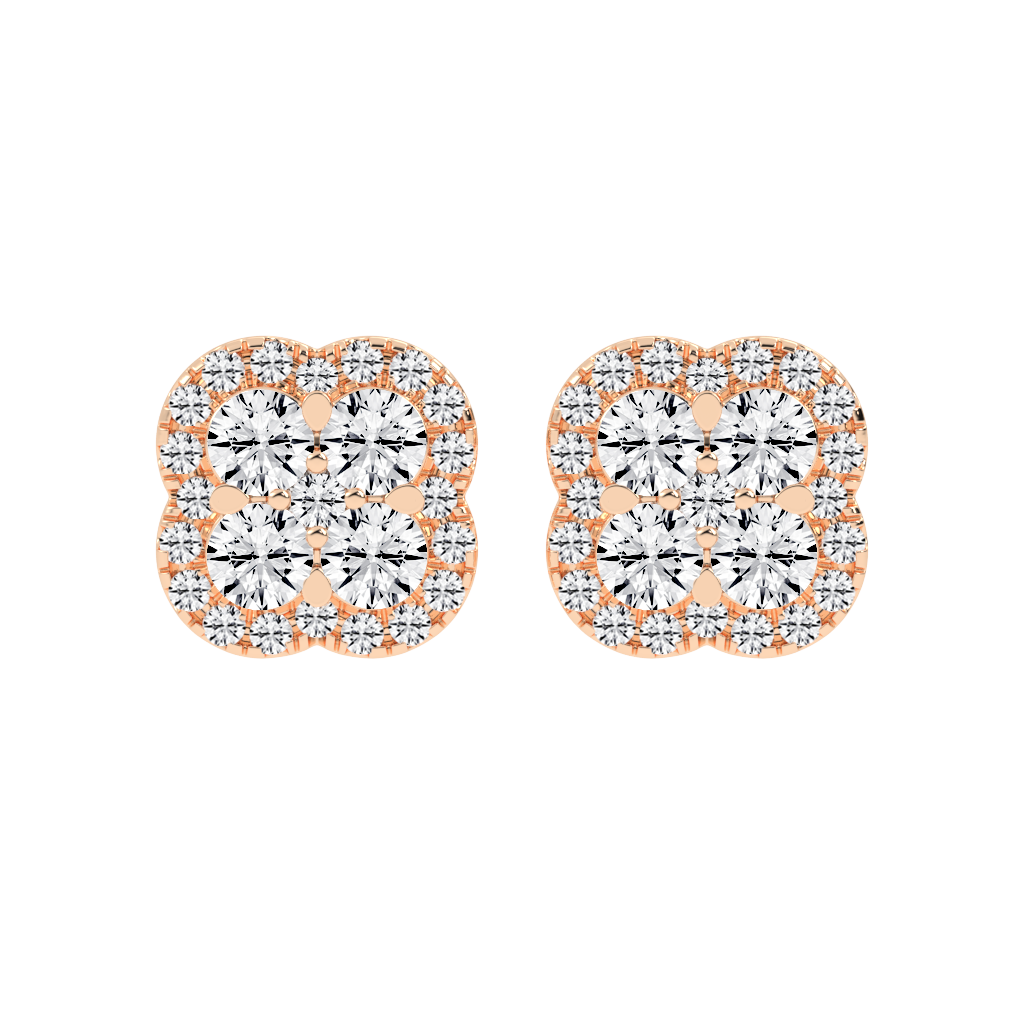 Floral Cluster round cut 1.24 Cttw Lab Grown Diamond Studs