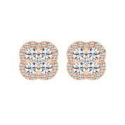 Floral Cluster round cut 1.24 Cttw Lab Grown Diamond Studs