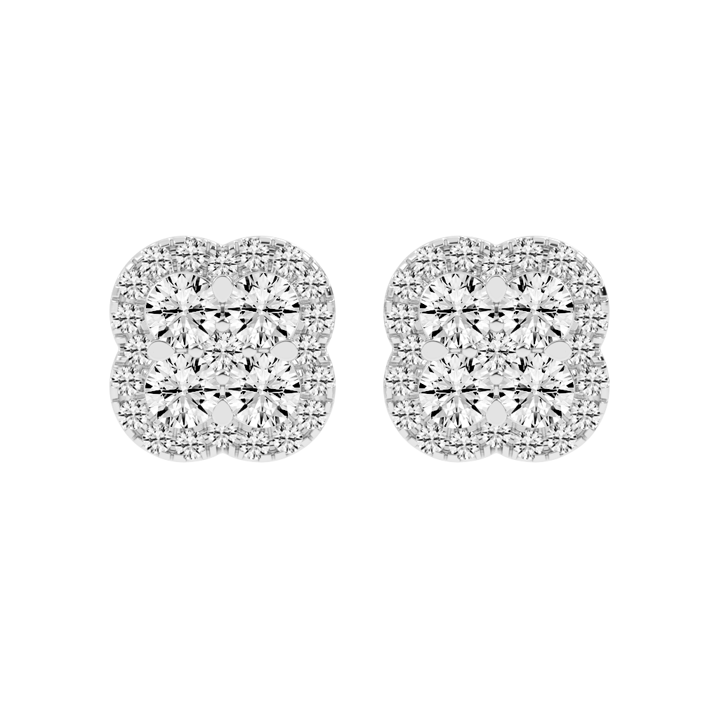 Floral Cluster round cut 1.24 Cttw Lab Grown Diamond Studs