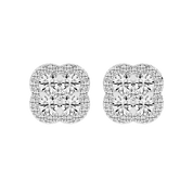 Floral Cluster round cut 1.24 Cttw Lab Grown Diamond Studs