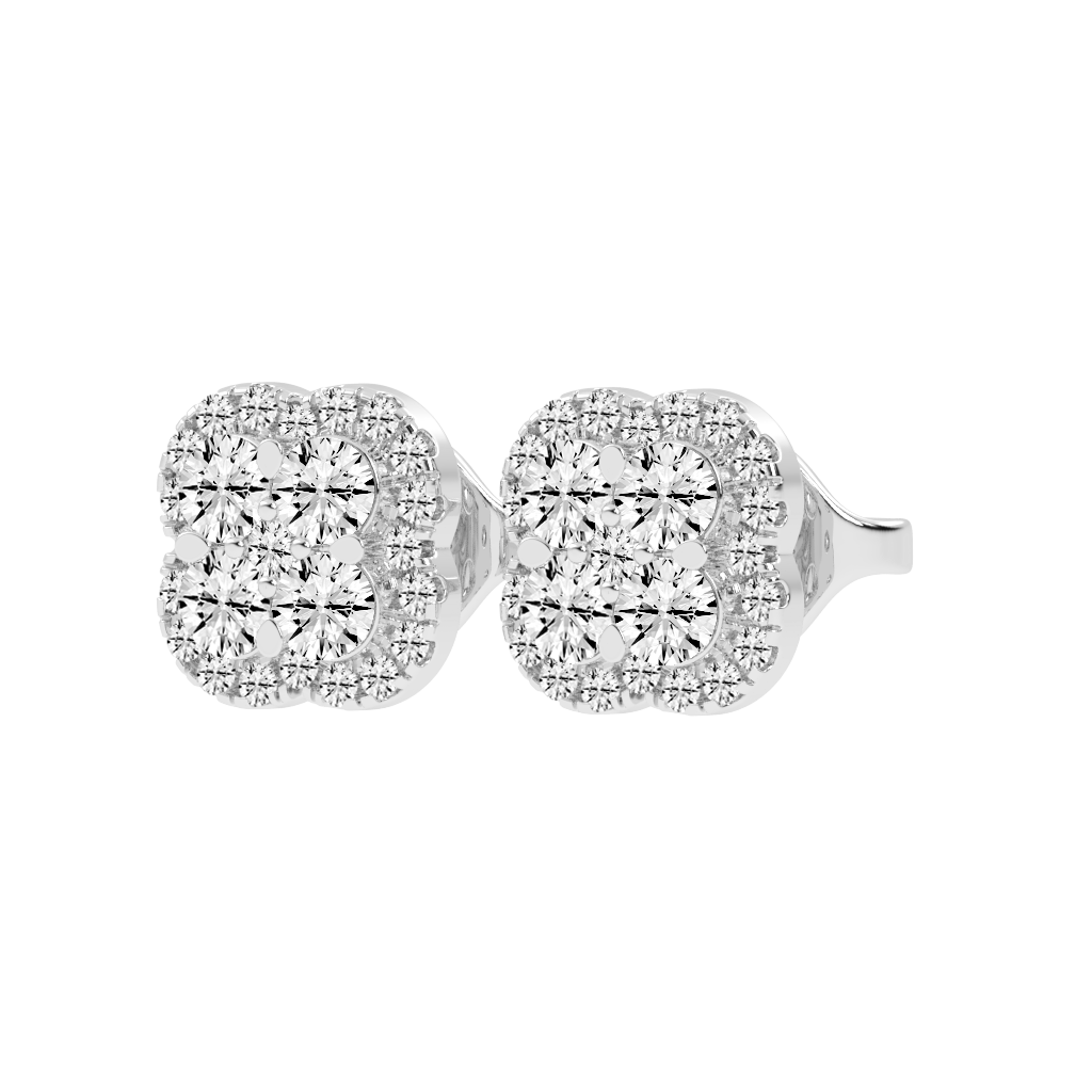 Floral Cluster round cut 1.24 Cttw Lab Grown Diamond Studs