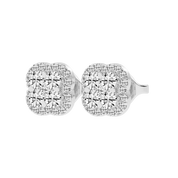 Floral Cluster round cut 1.24 Cttw Lab Grown Diamond Studs