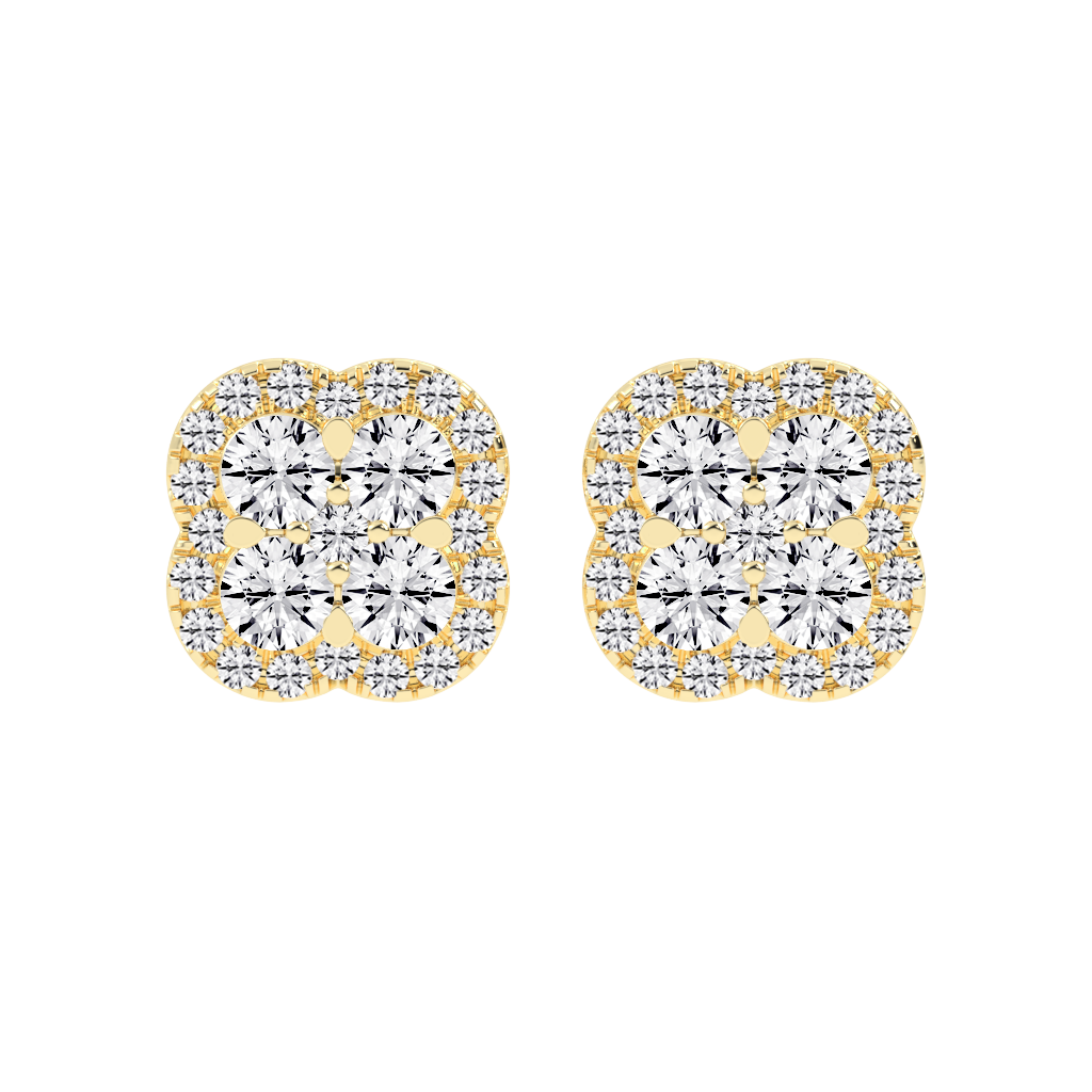 Floral Cluster round cut 1.24 Cttw Lab Grown Diamond Studs