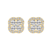 Floral Cluster round cut 1.24 Cttw Lab Grown Diamond Studs