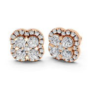 Floral Cluster round cut 1.24 Cttw Lab Grown Diamond Studs