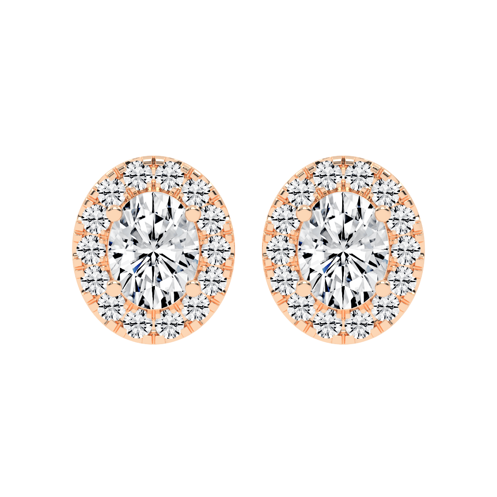 Halo Oval 4.6 cttw Lab grown diamond studs