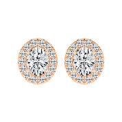 Halo Oval 4.6 cttw Lab grown diamond studs