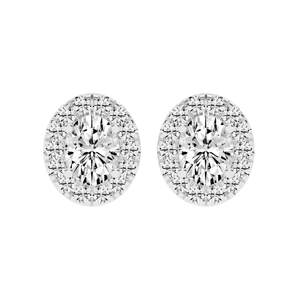 Halo Oval 4.6 cttw Lab grown diamond studs