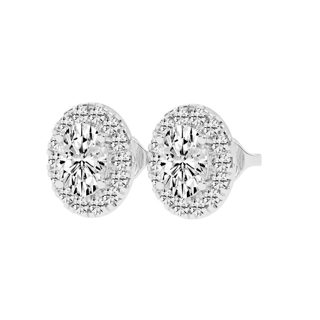 Halo Oval 4.6 cttw Lab grown diamond studs