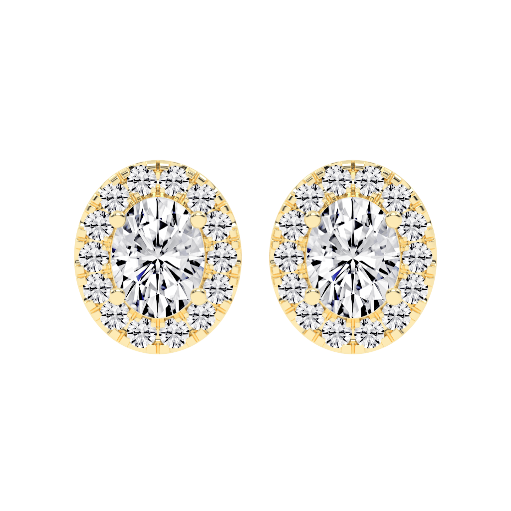 Halo Oval 4.6 cttw Lab grown diamond studs