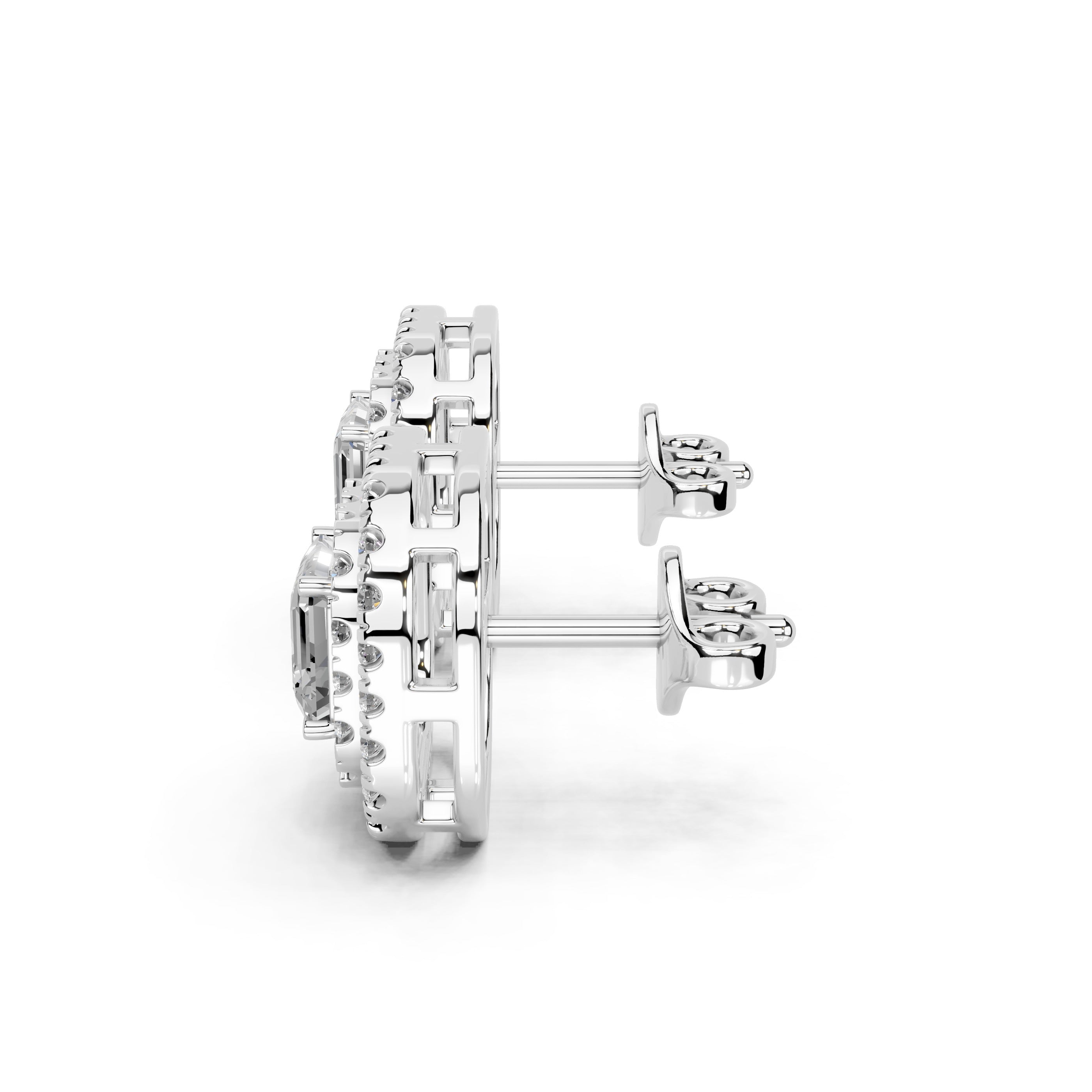 Double Halo Asscher and Round 2.1 Cttw Lab Grown Diamond Studs