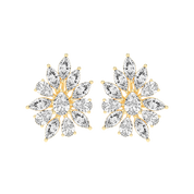 Flower Style Marquise and Pear cut 4.64 Cttw Lab Grown Diamond Earrings