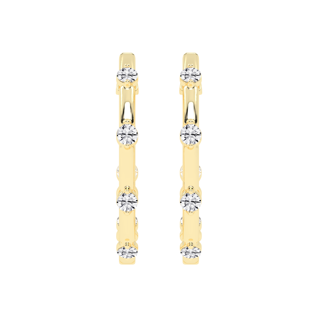 Hoop round Cut 0.72 Cttw Lab Grown Diamond Earrings