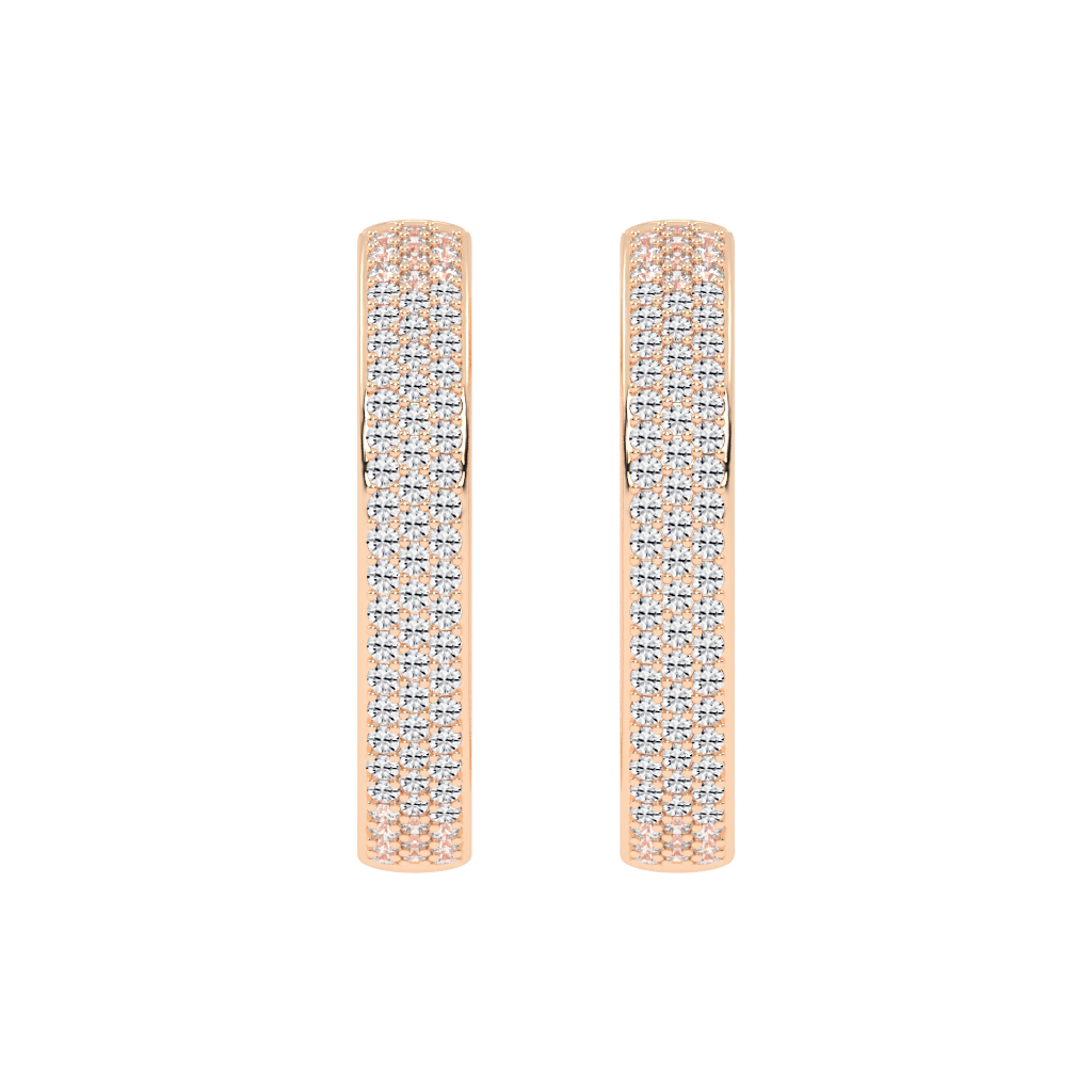 Fancy Huggie Inside Out Round cut 7.32 Cttw Lab Grown Diamond Earrings